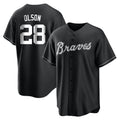 Atlanta Braves #28 Matt Olson Player Black CONTON Home Game Stitched Jerseys