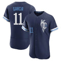 Kansas City Royals #11 Maikel Garcia Player Navy CONTON City Connect Limited Elite Home Stitched Jerseys