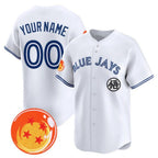 Custom Toronto Blue Jays x Dragon Ball White CONTON Vapor Premier Limited Jersey - All Stitched