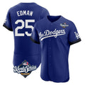 Los Angeles Dodgers #25 Tommy Edman Player Royal CONTON World Series City Connect Elite Home Stitched Jerseys