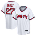 Los Angeles Angels #27 Mike Trout Player White CONTON T-shirt Home Game Stitched Jerseys