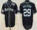 Seattle Mariners #29 Cal Raleigh 50th Black CONTON Out Style Vapor Premier Limited Jersey