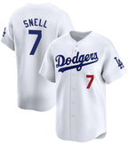 Los Angeles Dodgers #7 Blake Snell White CONTON 2024 Home Limited Stitched Jersey