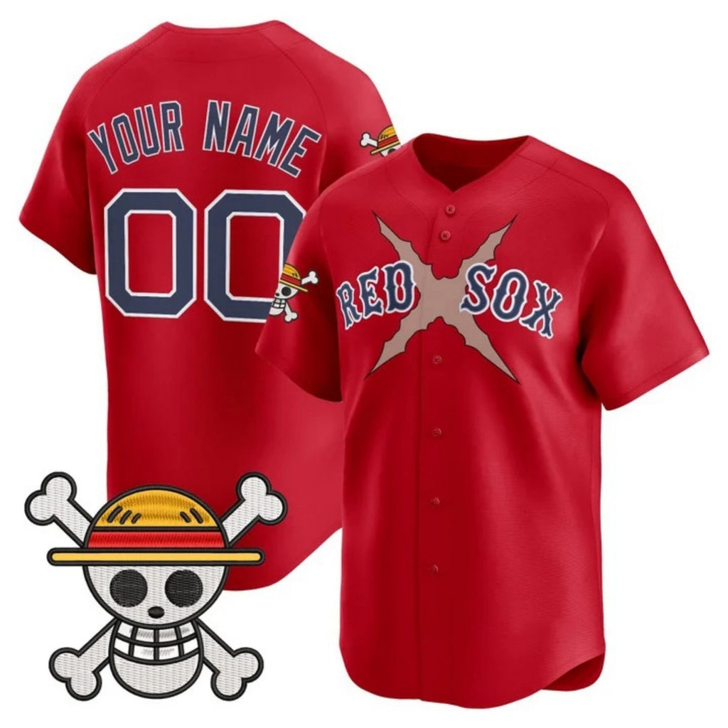 Custom Boston Red Sox x One Piece Red CONTON Vapor Premier Limited Jersey - Stitched