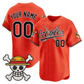 Custom Baltimore Orioles x One Piece Orange CONTON Vapor Premier Limited Jersey - Stitched