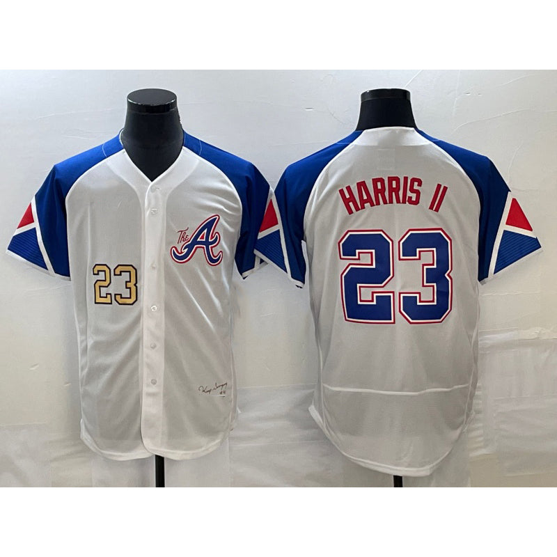 Atlanta Braves #23 Michael Harris II Number White CONTON 2023 City Connect Flex Base Stitched Jersey