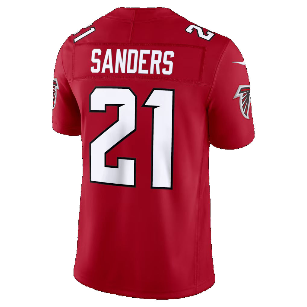 A.Falcons #21 Deion Sanders Red CONTON Vapor F.U.S.E. Stitched Retired Limited Jersey