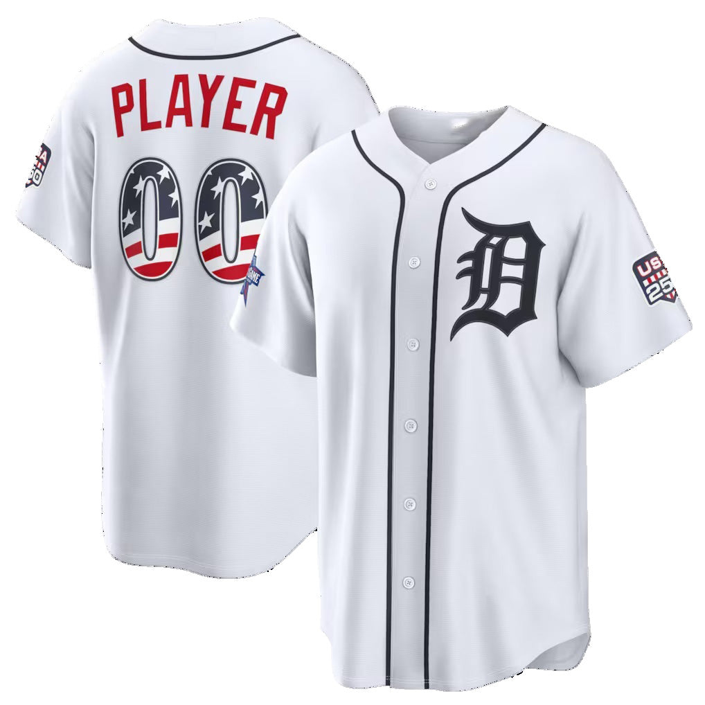 Custom Detroit Tigers 2026 All-Star Edition Stars & Stripes White CONTON Stadium Pick-A-Player Jersey