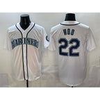 Seattle Mariners #22 Bryan Woo White CONTON Cool Base Stitched Jersey