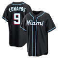 Miami Marlins #9 Xavier Edwards Player Black CONTON Fashion Out Home Game Stitched Jerseys