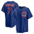 Chicago Cubs #7 Dansby Swanson Player Royal CONTON Home Game Stitched Jerseys