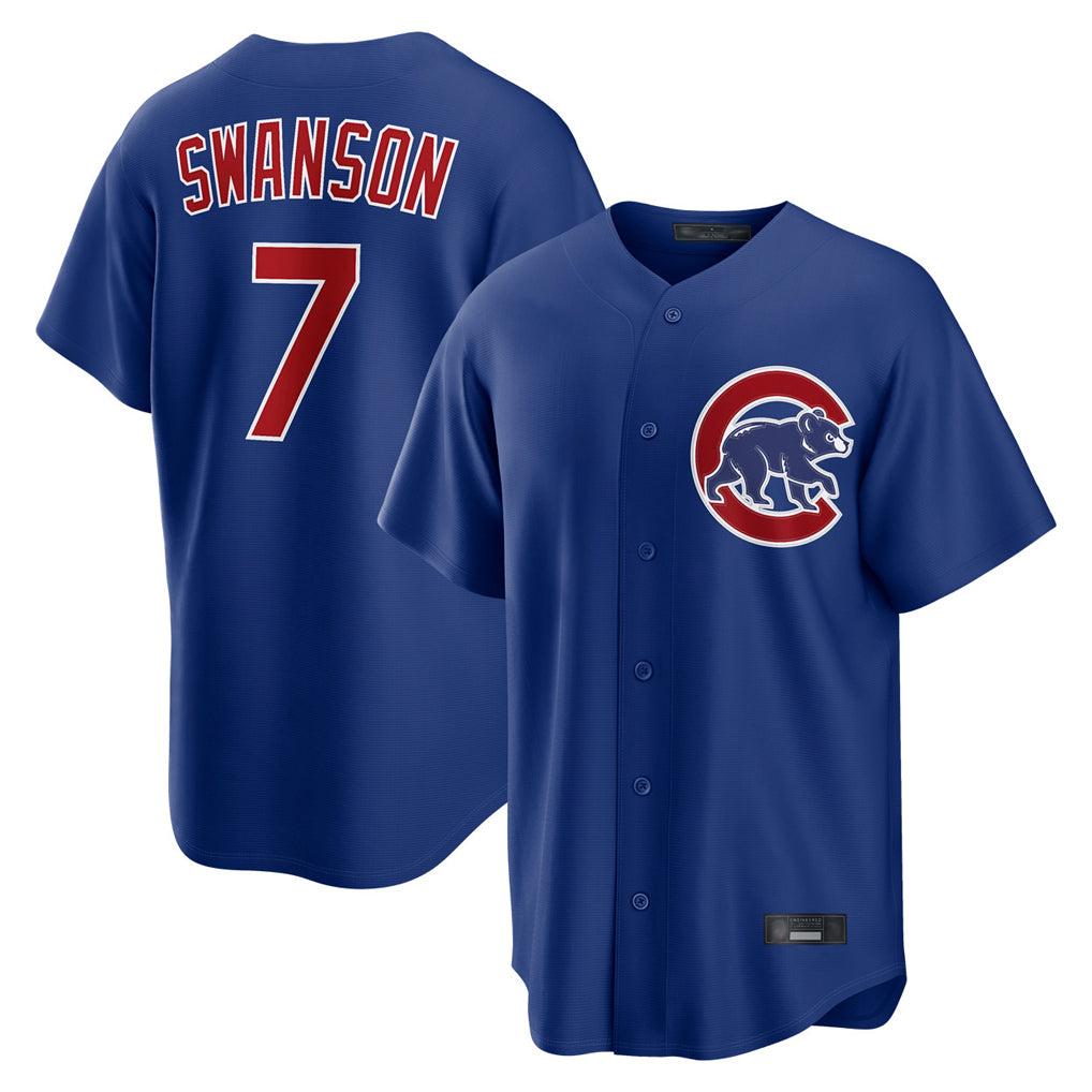 Chicago Cubs #7 Dansby Swanson Player Royal CONTON Home Game Stitched Jerseys