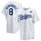 Los Angeles Dodgers #8 Enrique Hernandez White CONTON 2025 World Series Home Cool Base Stitched Jersey