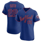 New York Mets #22 Juan Soto Royal CONTON Alternate 2 Elite Jersey