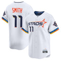 Houston Astros #11 Cam Smith Player White CONTON City Connect Limited Home Stitched Jerseys