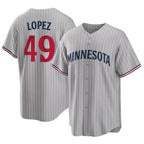 Minnesota Twins #49 Pablo Lopez Player Gray CONTONGame Limited Home Stitched Jerseys