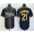 Pittsburgh Pirates #21 Roberto Clemente Black CONTON Cool Base Stitched Jersey