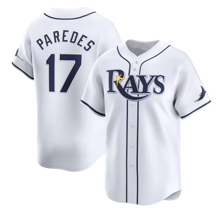 Tampa Bay Rays #17 Isaac Paredes White CONTON Home Limited Stitched Jersey