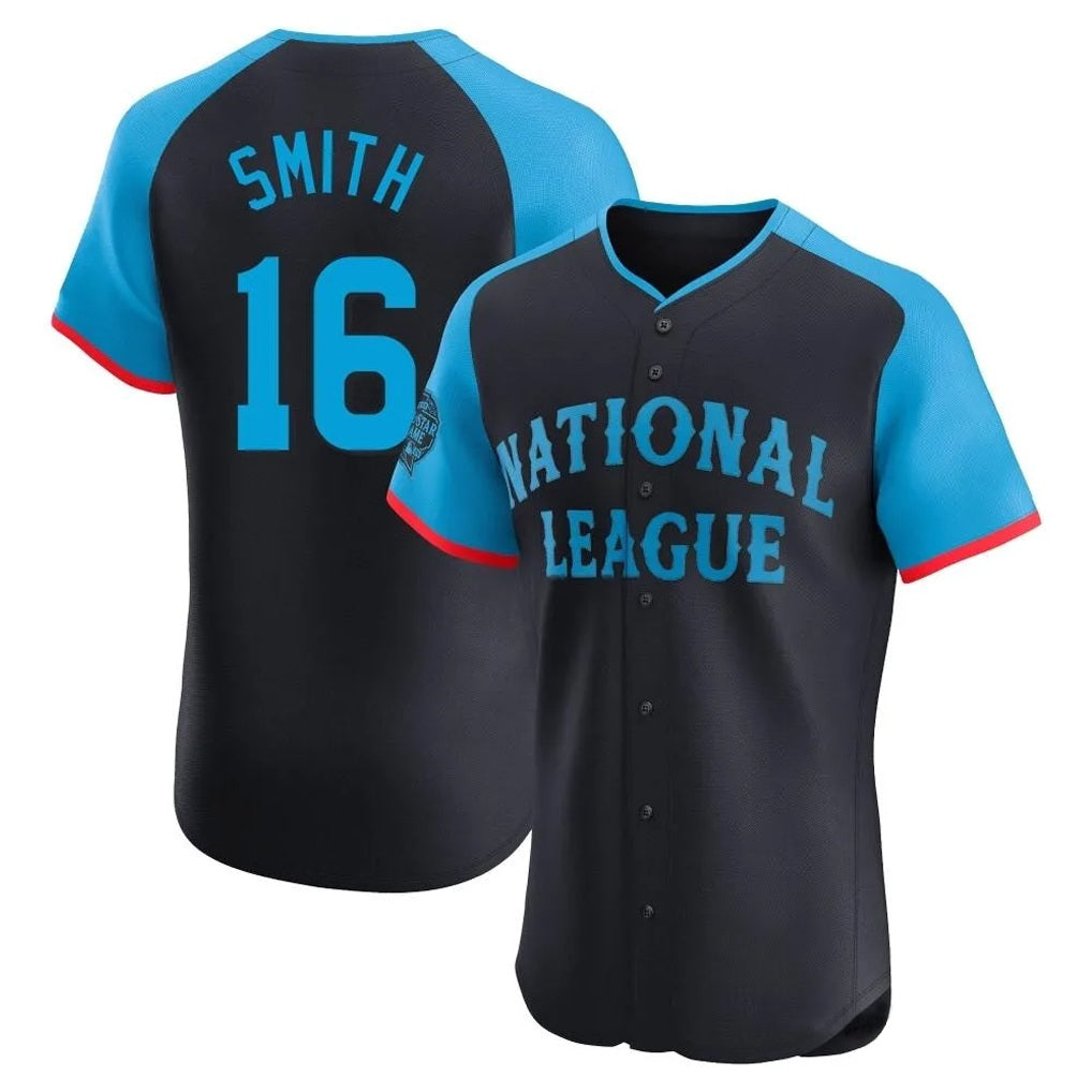 Los Angeles Dodgers #16 Will Smith Player Black CONTON National League All-Star Limited Elite Home Stitched Jerseys