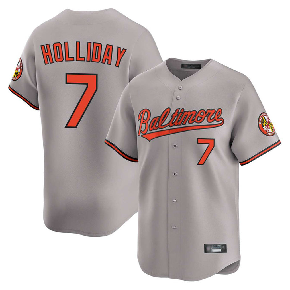 Baltimore Orioles #7 Jackson Holliday Player Gray CONTON Limited Home Game Stitched Jerseys