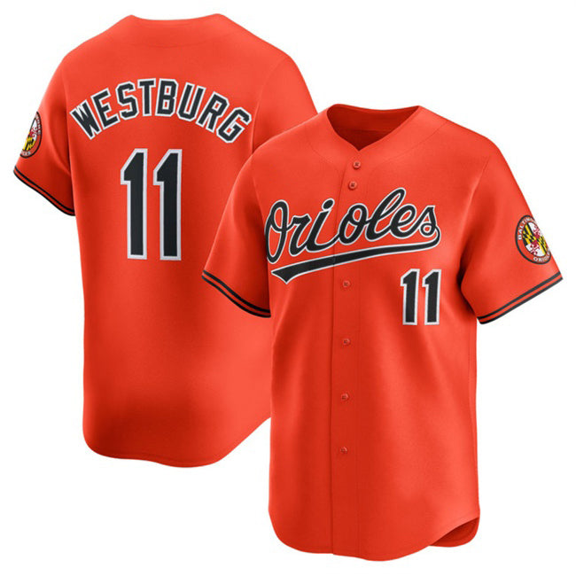 Baltimore Orioles #11 Jordan Westburg Orange CONTON 2025 2nd Alternate Limited Cool Base Stitched Jersey