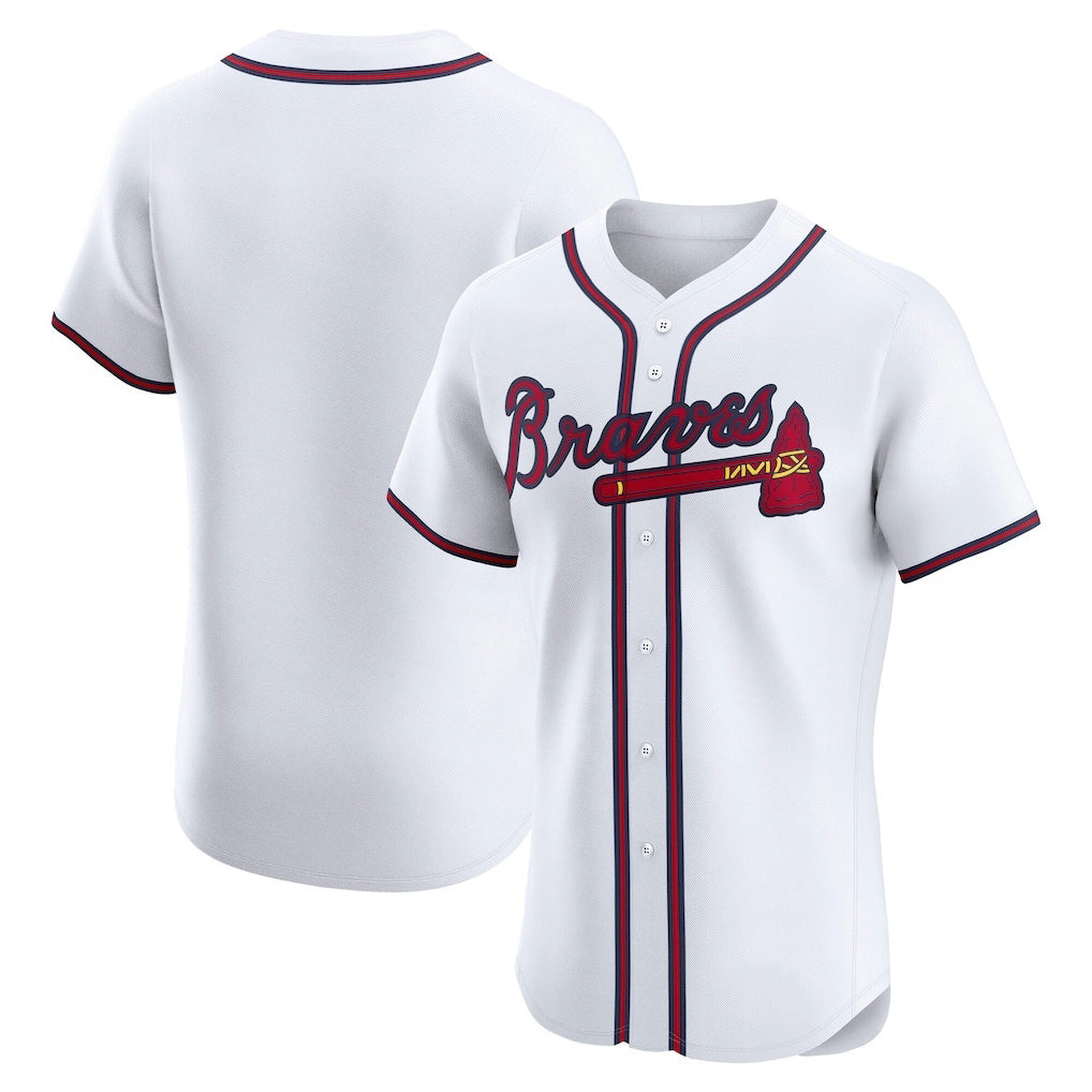 Atlanta Braves White CONTON Home Elite Jersey