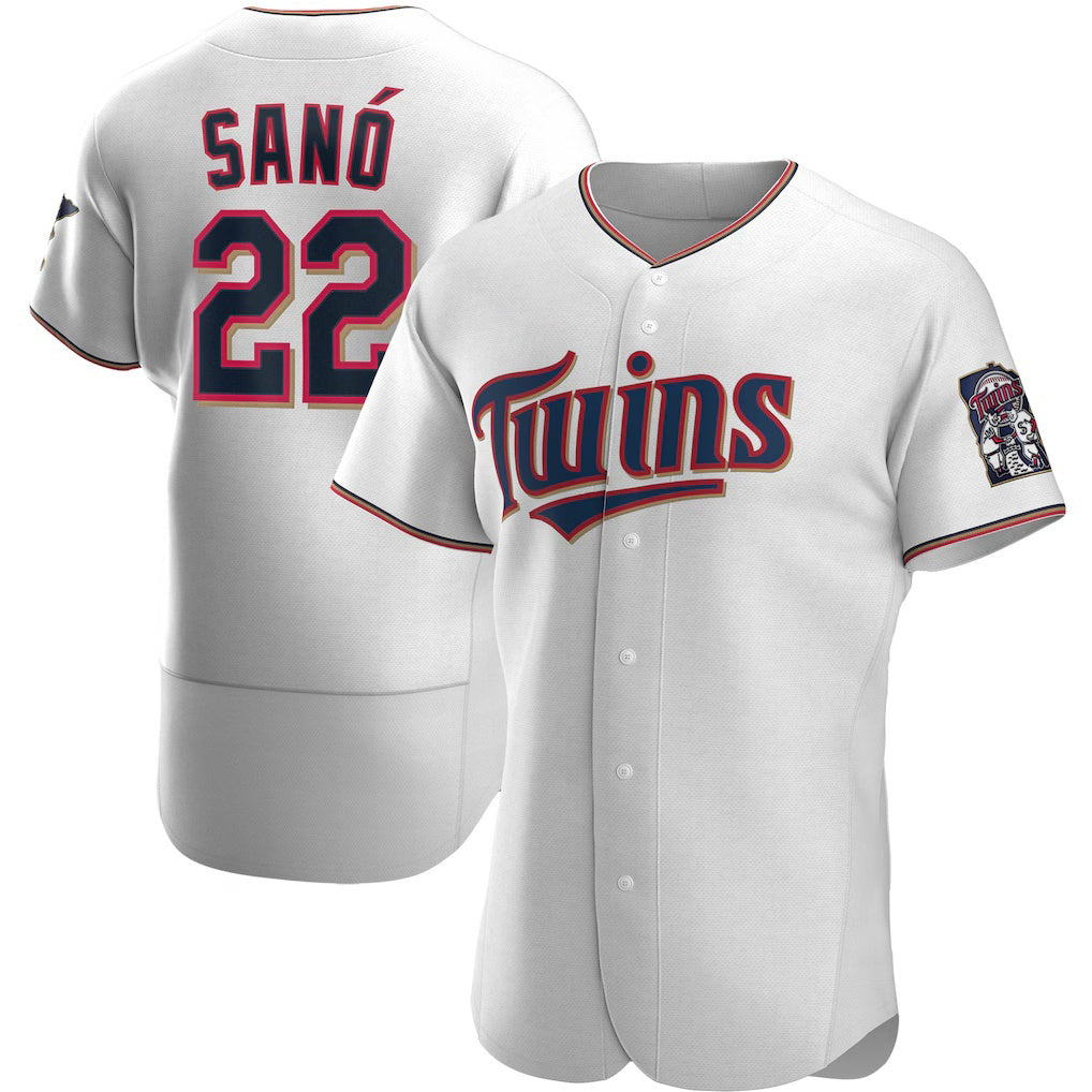 Minnesota Twins #22 Miguel Sano White CONTON Home Authentic Player Jersey