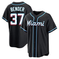 Miami Marlins #37 Anthony Bender Player Black CONTON Fashion Out Home Game Stitched Jerseys