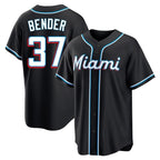 Miami Marlins #37 Anthony Bender Player Black CONTON Fashion Out Home Game Stitched Jerseys