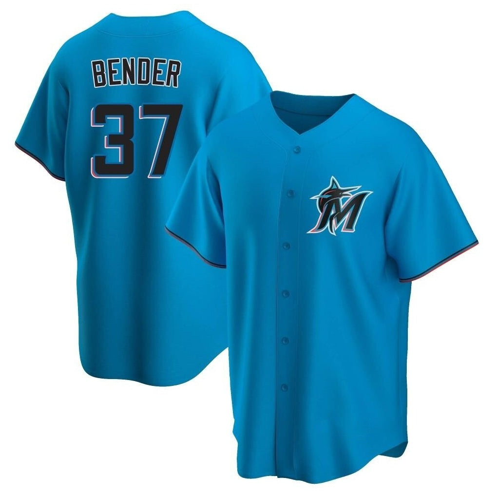 Miami Marlins #37 Anthony Bender Player Blue CONTON Home Game Stitched Jerseys