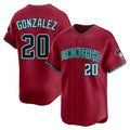 Arizona Diamondbacks #20 Luis Gonzalez Player Red CONTON Limited Home Game Stitched Jerseys