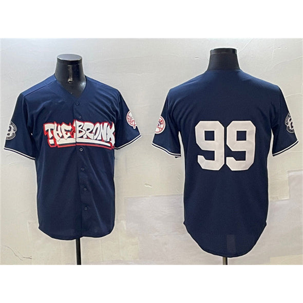 New York Yankees #99 Aaron Judge Navy CONTON Bronx Graffiti Vapor Limited Stitched Jersey