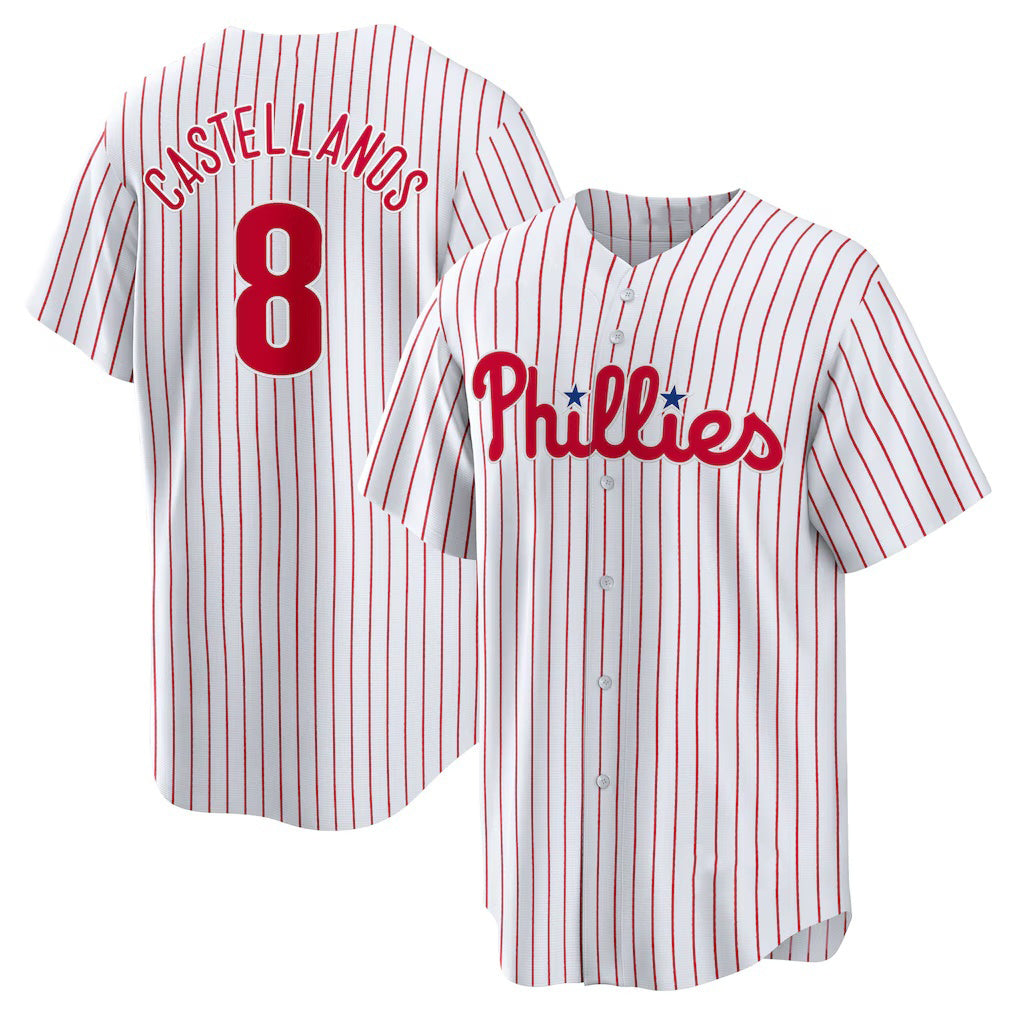 Philadelphia Phillies #8 Nick Castellanos White CONTON Replica Player Jersey