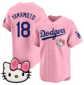 Los Angeles Dodgers #18 Yoshinobu Yamamoto Pink CONTON 2025 Hello Kitty Vapor Limited Stitched Jersey