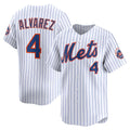 New York Mets #4 Francisco Alvarez White CONTON Home Limited Player Jersey