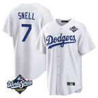 Los Angeles Dodgers #7 Blake Snell Player White CONTON Game World Series Stitched Jerseys