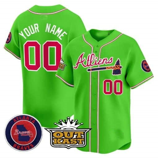 Custom Atlanta Braves Atliens Vapor Premier Limited Jersey ¨CGreen CONTON
