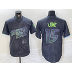 Tampa Bay Rays #15 Josh Lowe Number Charcoal CONTON 2024 City Connect Limited Stitched Jersey 2