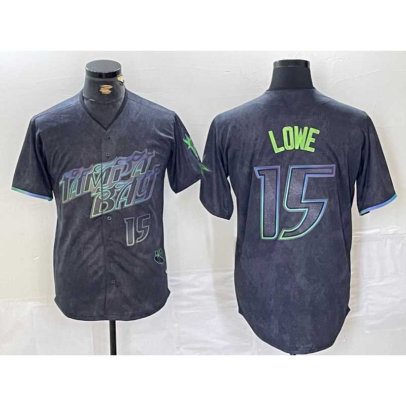 Tampa Bay Rays #15 Josh Lowe Number Charcoal CONTON 2024 City Connect Limited Stitched Jersey 2