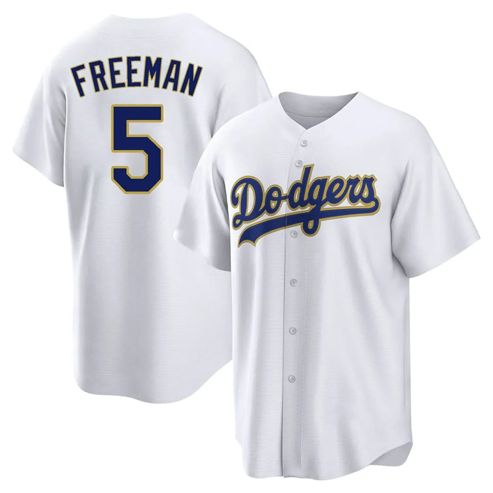 Los Angeles Dodgers #5 Freddie Freeman Player Gold White CONTON 2026 Collection Stadium Game Stitched Jerseys