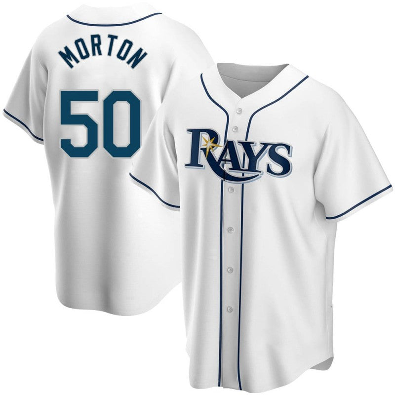 Tampa Bay Rays Replica #50 Charlie Morton White CONTON Home Jersey