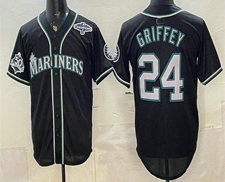 Seattle Mariners #24 Ken Griffey Jr 50th Black CONTON Out Style Vapor Premier Limited Jersey
