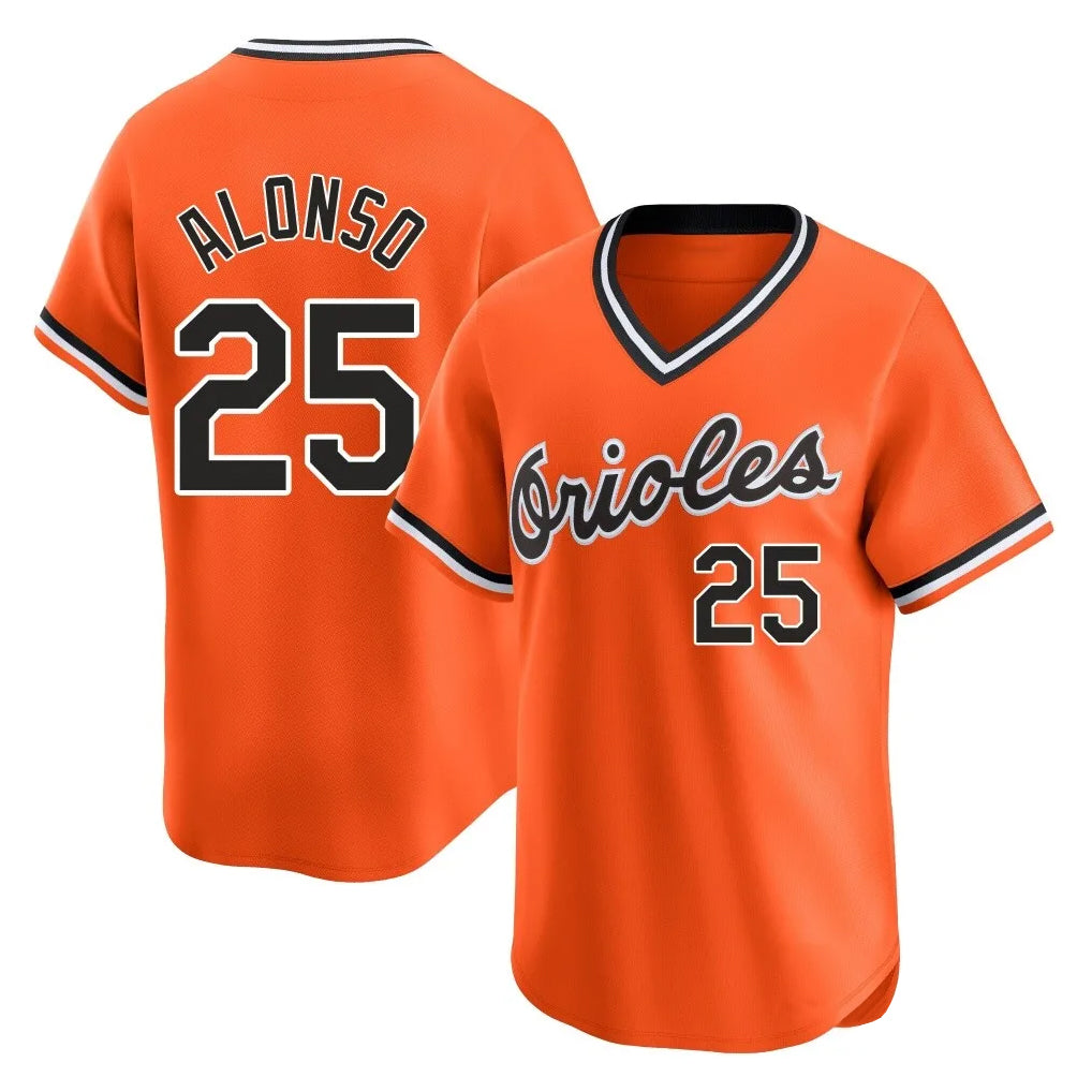 Baltimore Orioles #25 Pete Alonso Player Orange CONTON T-shirt Limited Home Game Stitched Jerseys