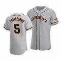San Francisco Giants #5 Mike Yastrzemski Gray CONTON Flex Base Jersey