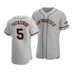 San Francisco Giants #5 Mike Yastrzemski Gray CONTON Flex Base Jersey