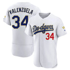 Los Angeles Dodgers #34 Fernando Valenzuela Player Gold White CONTON 2026 Collection Stadium Limited Elite Stitched Jerseys