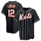New York Mets #12 Francisco Lindor 2026 Black CONTON Out Stitched Jersey