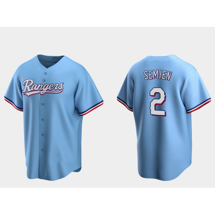 Texas Rangers #2 Marcus Semien Light Blue CONTON Cool Base Stitched Jersey