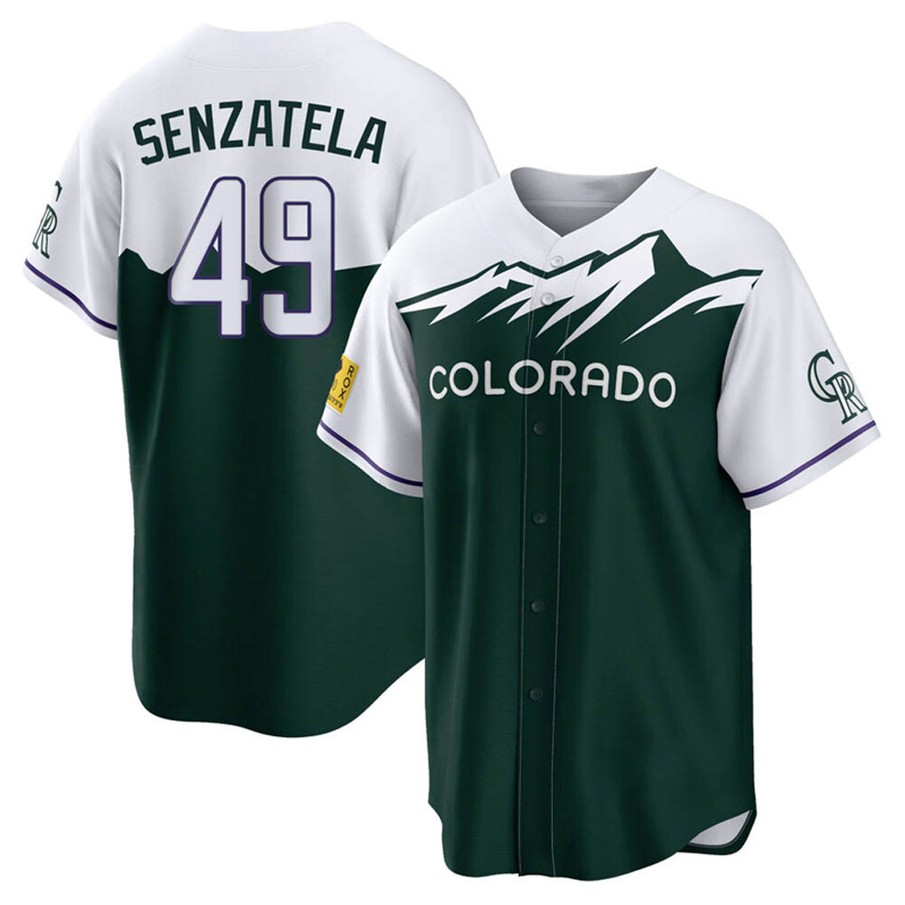 Colorado Rockies #49 Antonio Senzatela Player Green CONTON City Connect Home Game Stitched Jerseys