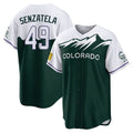 Colorado Rockies #49 Antonio Senzatela Player Green CONTON City Connect Home Game Stitched Jerseys